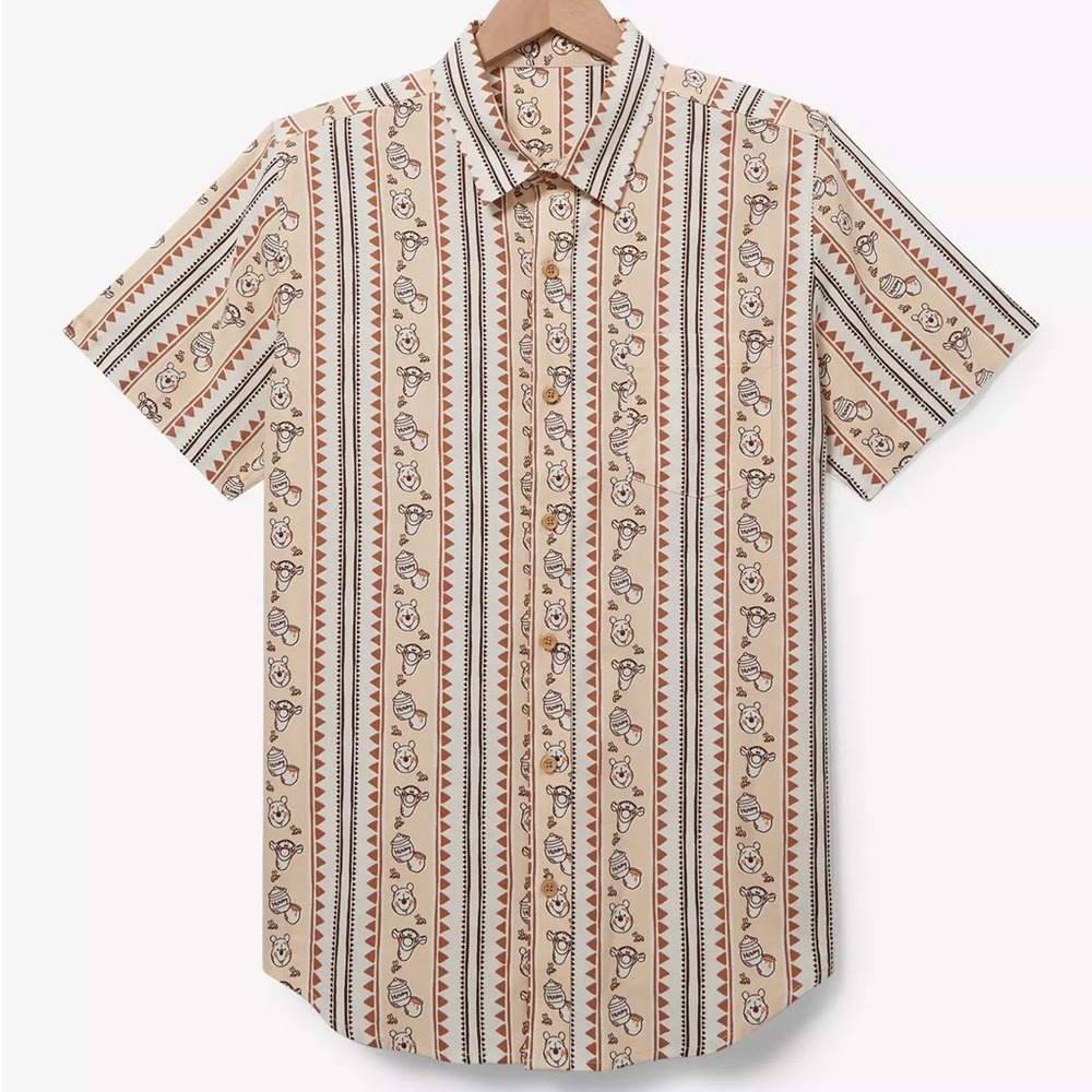Unisex Disney Winnie the Pooh Tigger and Pooh Bear Striped Woven Shirt BoxLunch